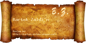 Bartek Zalán névjegykártya
